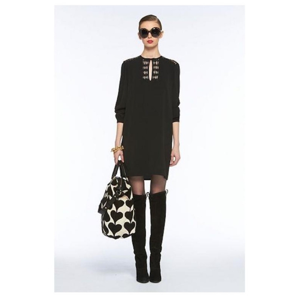 Diane Von Furstenberg Black Florina 100% Silk Dress.